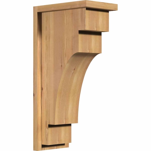 Ekena Millwork Mediterranean Smooth Corbel w/Backplate, Western Red Cedar, 7 1/2"W x 12"D x 24"H COR08X12X24MED01SWR - main